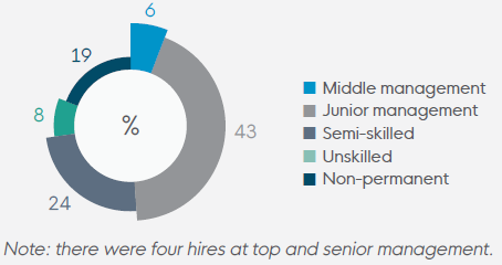 Hires by employee category
